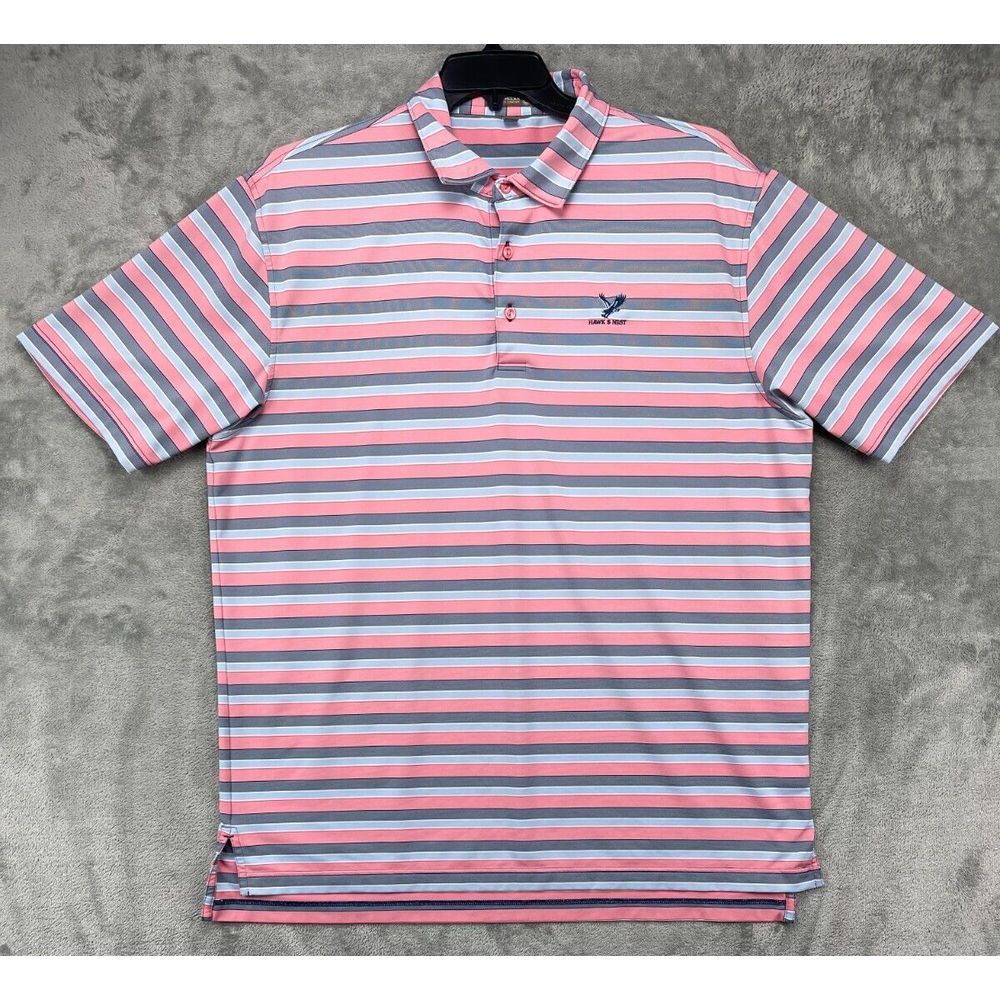 Peter Millar Summer Comfort Polo Shirt XL Multicolor Striped Performance Golf